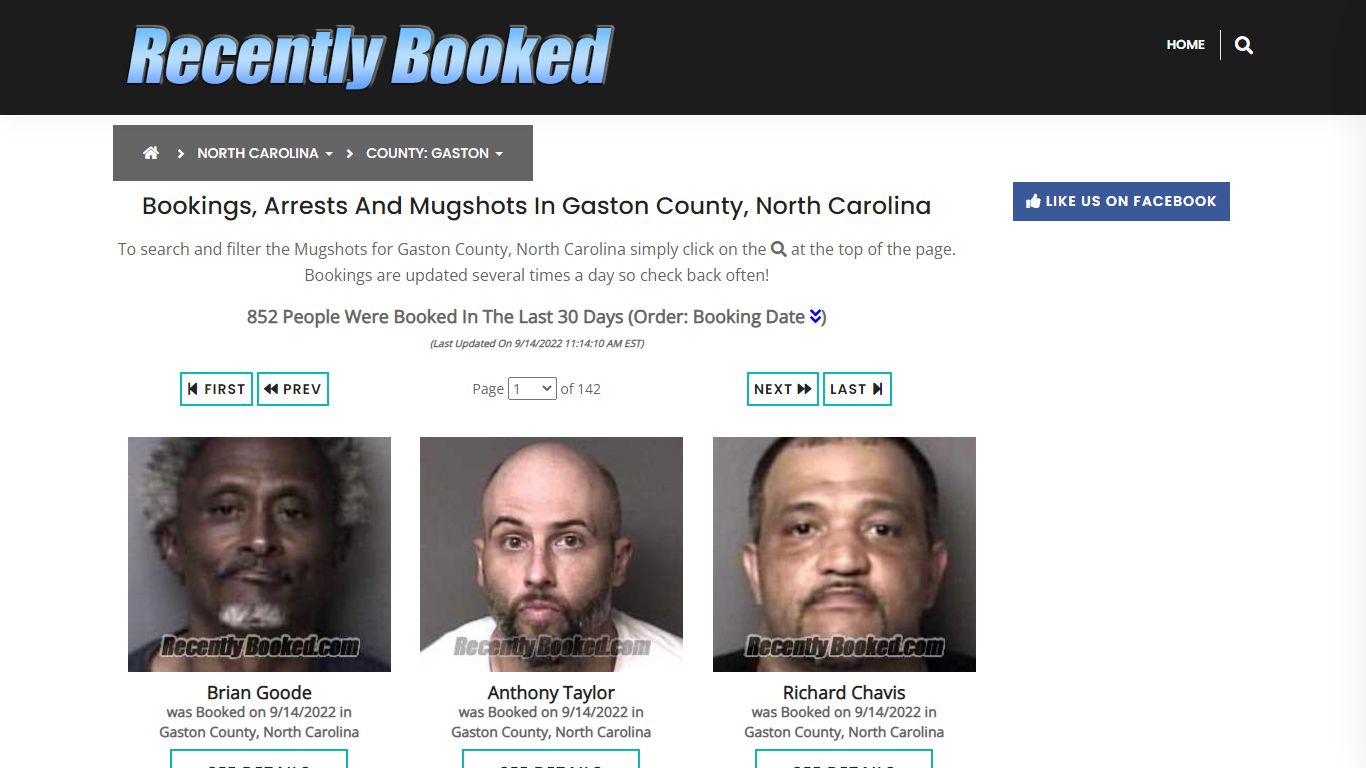 Bookings, Arrests and Mugshots in Gaston County, North Carolina