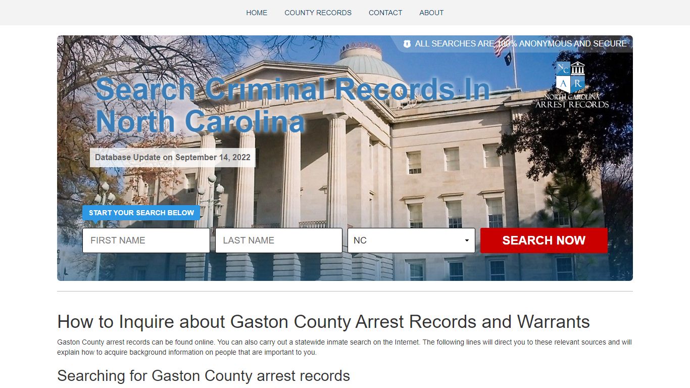 Gaston County Arrest Records and Warrants